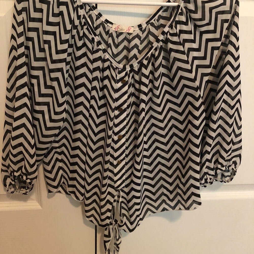 Black and White Blouse